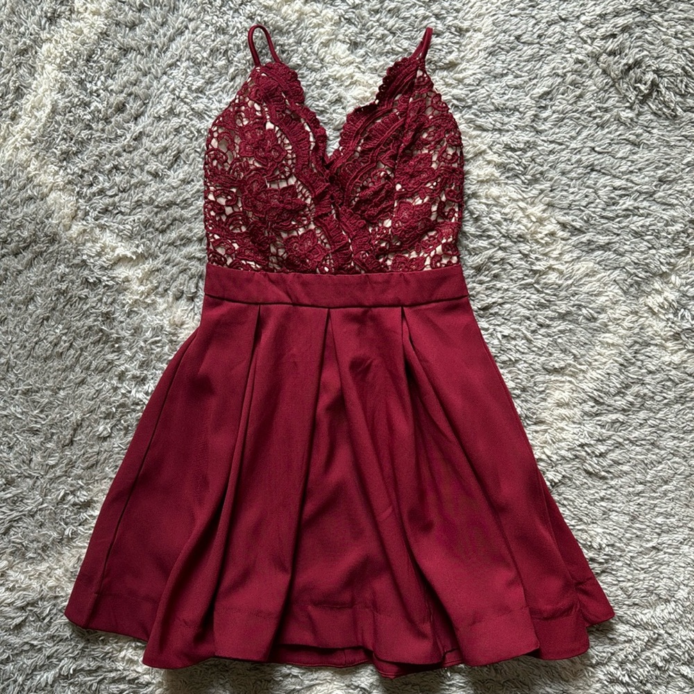 Red Crisscross Back Dress